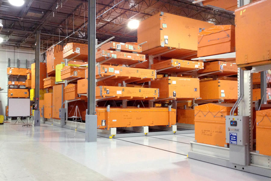 Mobile storage system with stacked orange crates