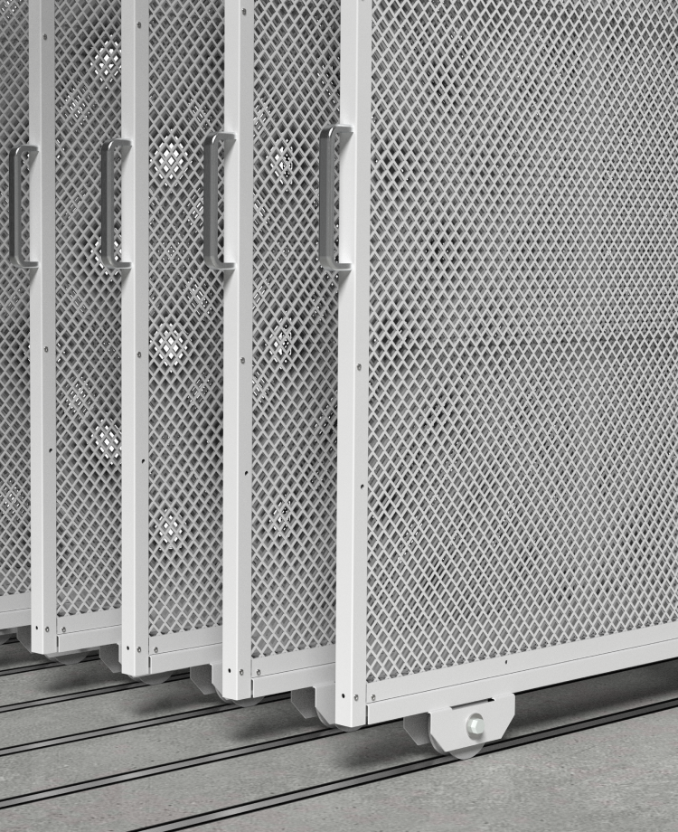 Perforated storage panels.